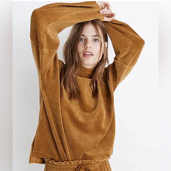 Madewell Sweaters - Texture and threads Madewell mustard corduroy sweater medium